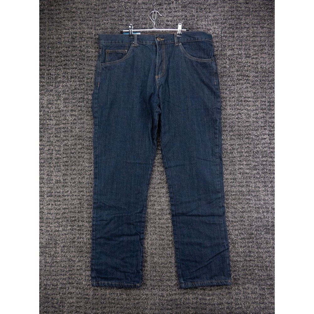 Adventuridge Jeans Mens 36x34 Actual 37x33 Blue Flannel Lined Casual Outdoor NWT